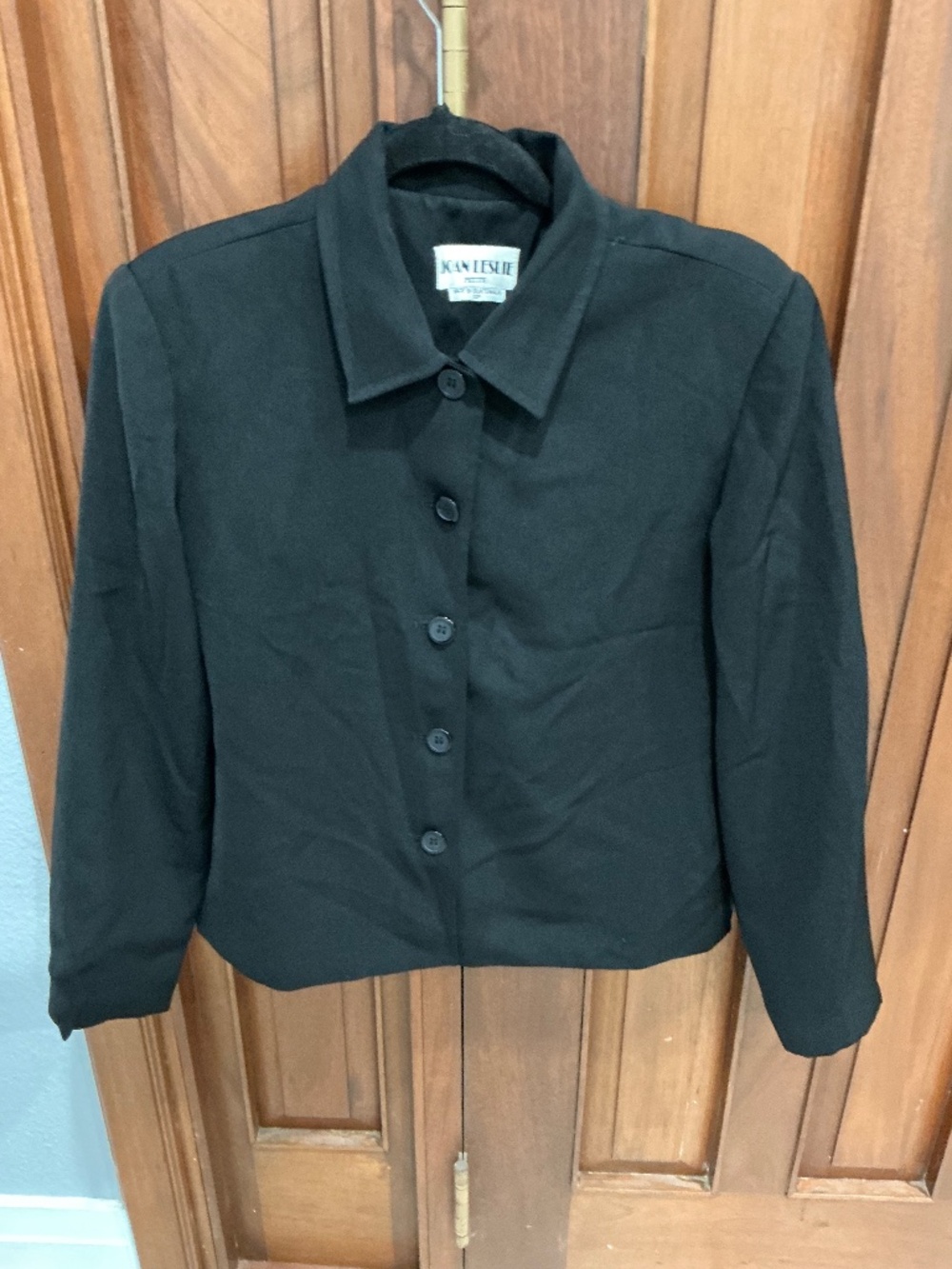 Vintage Joan Leslie: Petite Black Button-Up Blazer Jacket